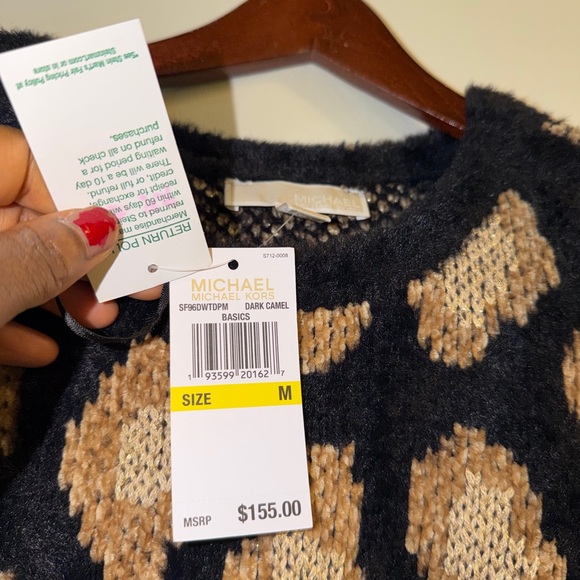 Michael Kors Black and Cream Polka Dot Sweater - Picture 3 of 8